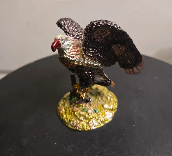 Elegant Bald Eagle Jeweled Trinket Box Objet d'art Release #20 "Majesty" - Picture 1 of 9